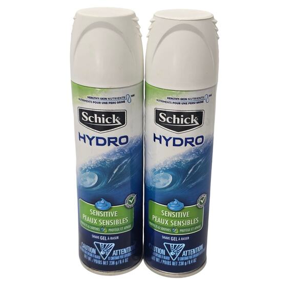 Schick Hydro Sensitive Skin Shaving Gel 8.4 oz /  238 g Set of 2 Soothing Men's - Picture 1 of 7